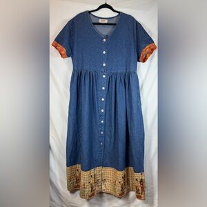 Vintage Apache denim fall dress